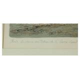 K - Framed Vintage Etching Barday Signed Paris La Place Du Tertre Et La Sacre Coeur