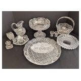 K - Vintage Cut & Pressed Glassware Mixed Lot