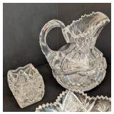 K - Vintage Cut & Pressed Glassware Mixed Lot