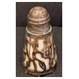 K - Vintage Sterling Silver & Glass Salt & Pepper Shakers Pair