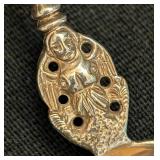 DR - Antique British Sterling Silver Souvenir Spoons Pair