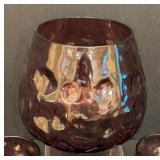 K - Mid-Century Empoli-Style Purple Glass Centerpiece Set (Lot of 4)