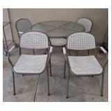 G - Patio Table Set Glass Top With 4 Chairs