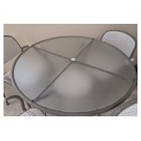 G - Patio Table Set Glass Top With 4 Chairs