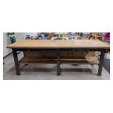 G - Work Bench Large Wood Top Shop Table