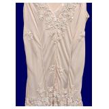 LLR - Beaded Cream Silk Dress - Scala Size Large