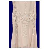 LLR - Beaded Cream Silk Dress - Scala Size Large