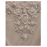 LLR - Beaded Cream Silk Dress - Scala Size Large