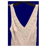 LLR - Beaded Cream Silk Dress - Scala Size Large