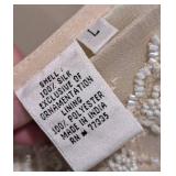 LLR - Beaded Cream Silk Dress - Scala Size Large