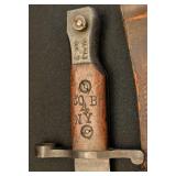 K - Antique WWI Canadian Ross Rifle Co. Bayonet with New York State Guard Unit Markings