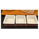 K - Servingware Set Pitcher, Basket, Dishes & Wood Tray