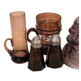 K - Vintage Amethyst Glass Decor Mixed Lot