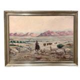 LLFR - Western Landscape Painting Mary Allen High Noon on the Desert Framed