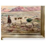 LLFR - Western Landscape Painting Mary Allen High Noon on the Desert Framed