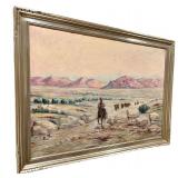 LLFR - Western Landscape Painting Mary Allen High Noon on the Desert Framed
