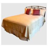 LBR1 - Queen Metal Headboard with Bedding L.L. Bean & Lands