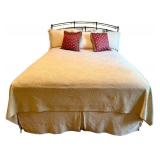 LBR1 - Queen Metal Headboard with Bedding L.L. Bean & Lands