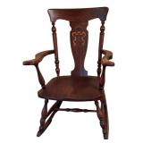 LBR1 - Antique Windsor Style Rocking Chair Dark Mahogany