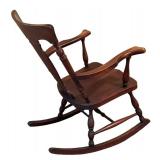 LBR1 - Antique Windsor Style Rocking Chair Dark Mahogany