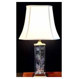 LBR1 - Vintage Crystal Table Lamp Brass Accents