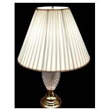 LBR1 - Vintage Table Lamp Crystal & Brass Base