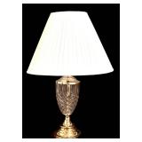 LBR1 - Vintage Table Lamp Crystal & Brass Base