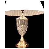 LBR1 - Vintage Table Lamp Crystal & Brass Base