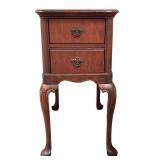 LBR1 - Vintage Maple Nightstand Two-Drawer Bedside Table