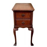 LBR1 - Vintage Maple Nightstand Two-Drawer Bedside Table