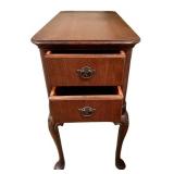 LBR1 - Vintage Maple Nightstand Two-Drawer Bedside Table