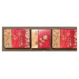 LBR1 - Framed Artwork Gilded Jacquard by Matina Theodosiou (Lot of 3)