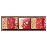 LBR1 - Framed Artwork Gilded Jacquard by Matina Theodosiou (Lot of 3)
