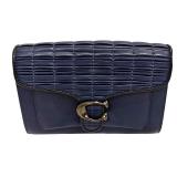 LLFR - Shoulder Bag - Coach Tabby 26 Pleated Nappa Leather Navy Blue