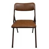 LLS - Vintage Folding Table & 4 Chairs Cosco Home Products Brown Vinyl Set