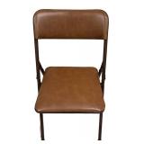 LLS - Vintage Folding Table & 4 Chairs Cosco Home Products Brown Vinyl Set