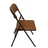 LLS - Vintage Folding Table & 4 Chairs Cosco Home Products Brown Vinyl Set