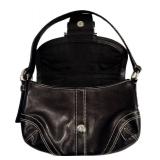 LLFR - Shoulder Bag - Vintage Coach Soho Black Leather Flap