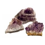 LLFR - Amethyst Crystal Collection in Glass Basket & Bowl (Lot of 6)