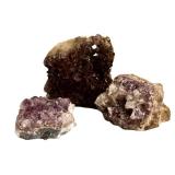 LLFR - Amethyst Crystal Collection in Glass Basket & Bowl (Lot of 6)