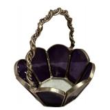 LLFR - Amethyst Crystal Collection in Glass Basket & Bowl (Lot of 6)