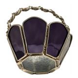 LLFR - Amethyst Crystal Collection in Glass Basket & Bowl (Lot of 6)