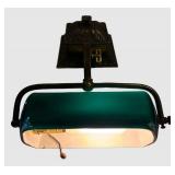 LLFR - Bankers Lamp Emerald Green Glass Shade Metal Base