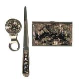 LLFR - Mother of Pearl Inlay Korean Gift Set Crane & Pine Tree