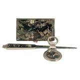 LLFR - Mother of Pearl Inlay Korean Gift Set Crane & Pine Tree