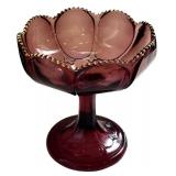 LR - Vintage Amethyst Glass Bowl, Dish & Compote Set (Lot of 3)