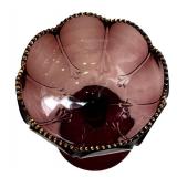 LR - Vintage Amethyst Glass Bowl, Dish & Compote Set (Lot of 3)
