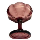 LR - Vintage Amethyst Glass Bowl, Dish & Compote Set (Lot of 3)