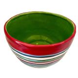 LR - Colorful Striped Ceramic Bowl Set (Lot of 4)