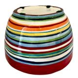 LR - Colorful Striped Ceramic Bowl Set (Lot of 4)